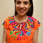 Embroidered Mexican Blouse | Orange