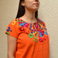 Embroidered Mexican Blouse | Orange