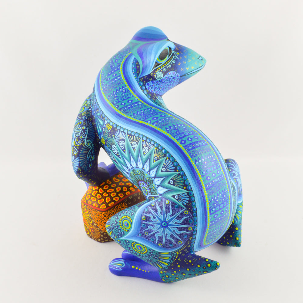 Alebrije Frog Oaxacan Wood Carving - magiamexica.com
