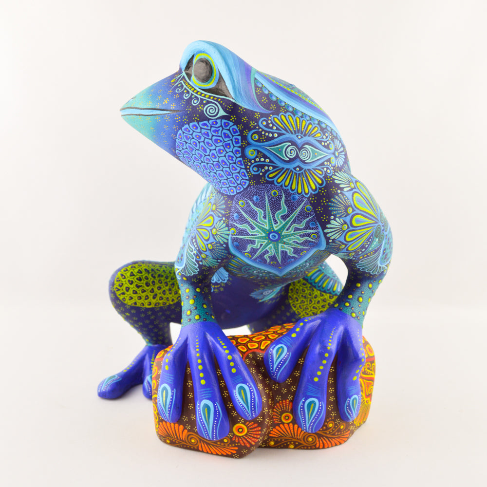 Alebrije Frog Oaxacan Wood Carving - magiamexica.com