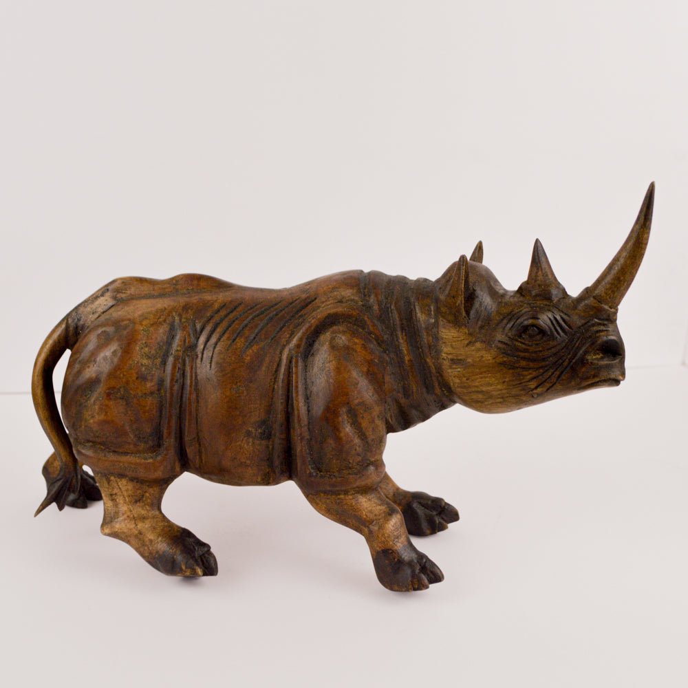 Rhino Wood Carving Sculptures - Magia Mexica