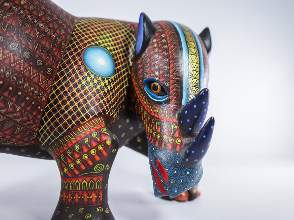 Rhino Alebrije Oaxacan Wood Carving