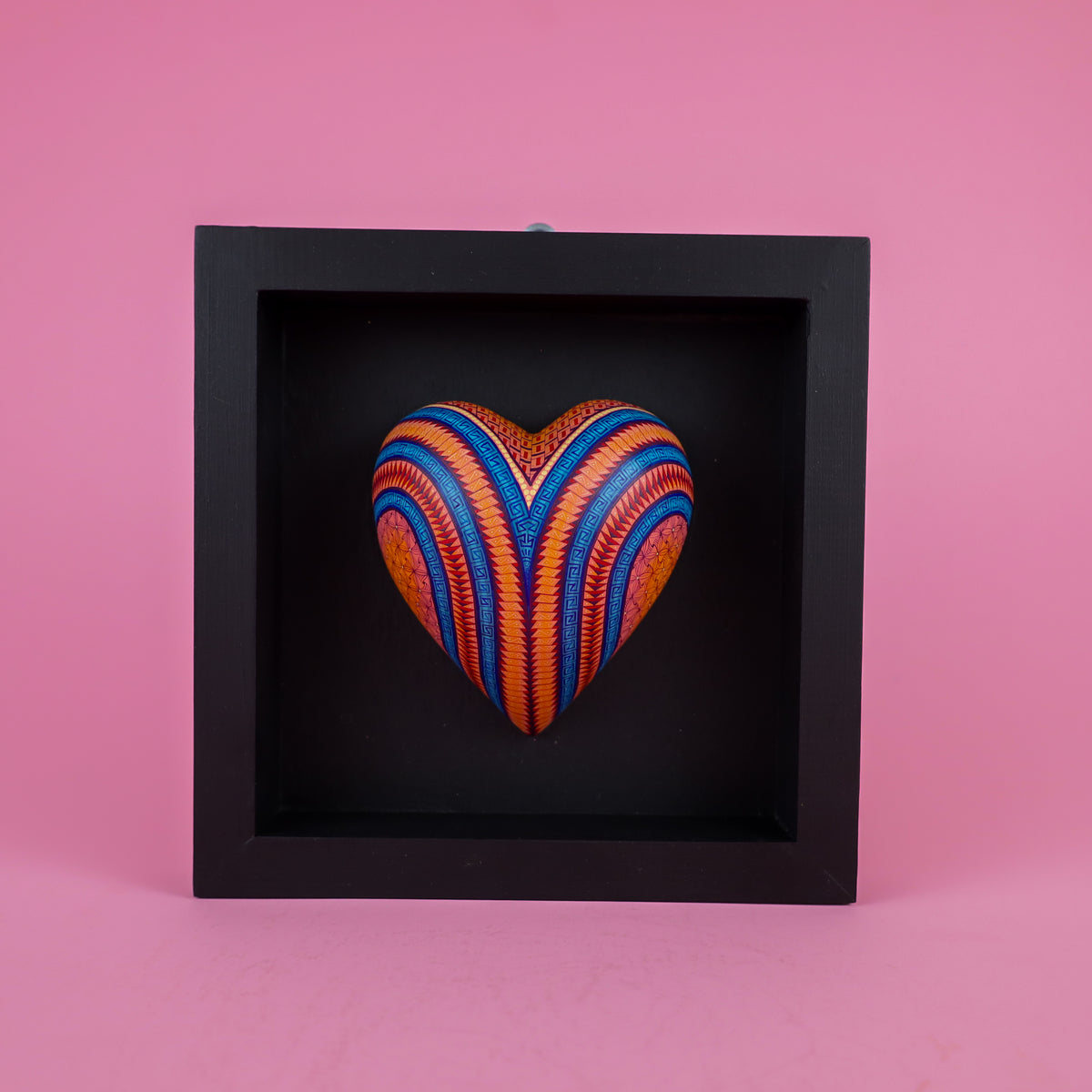 Alebrije Heart | Oaxacan Hand-Painted Copal Wood Carving | Magia Mexica