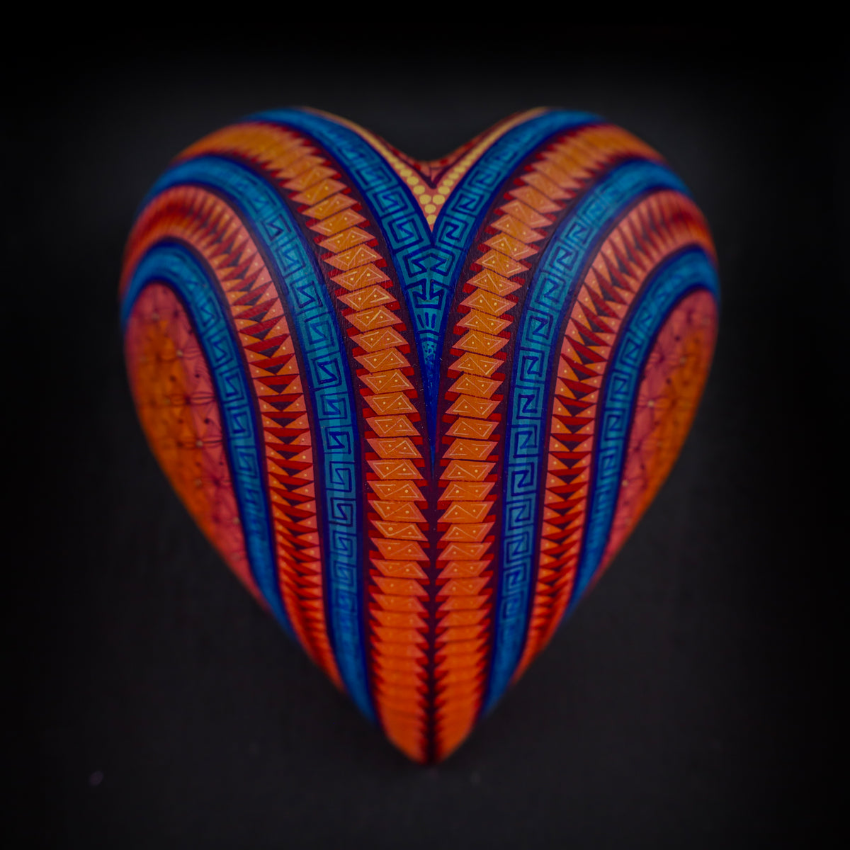 Alebrije Heart | Oaxacan Hand-Painted Copal Wood Carving | Magia Mexica