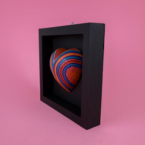 Alebrije Heart | Oaxacan Hand-Painted Copal Wood Carving | Magia Mexica