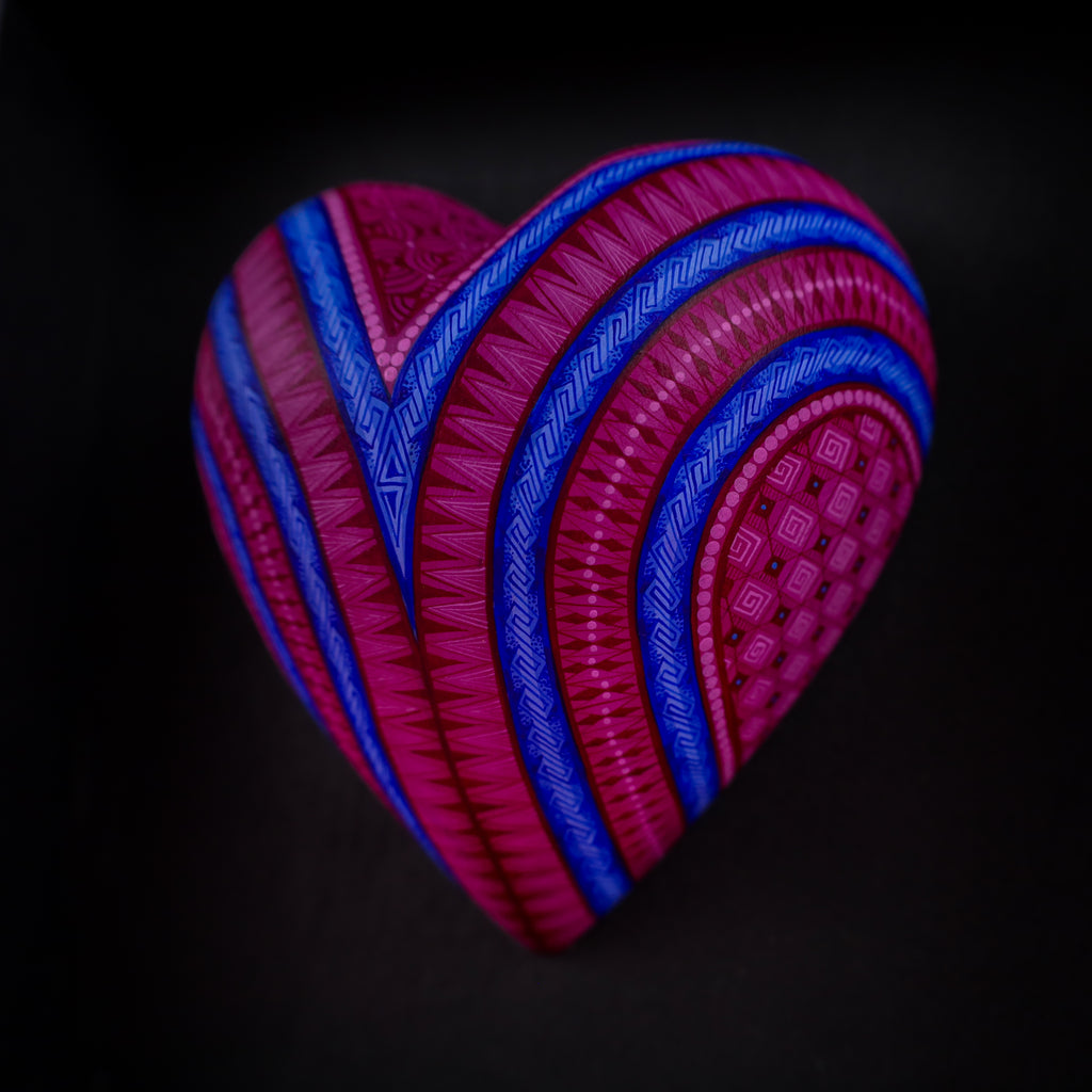 Alebrije Heart | Oaxacan Hand-Painted Copal Wood Carving | Magia Mexica