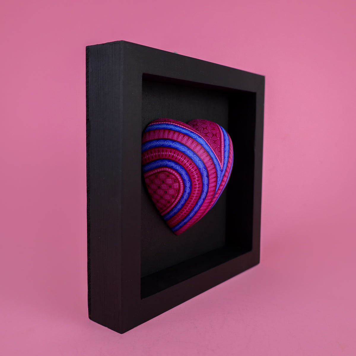 Alebrije Heart | Oaxacan Hand-Painted Copal Wood Carving | Magia Mexica