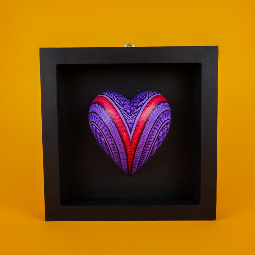 Alebrije Heart | Oaxacan Hand-Painted Copal Wood Carving | Magia Mexica