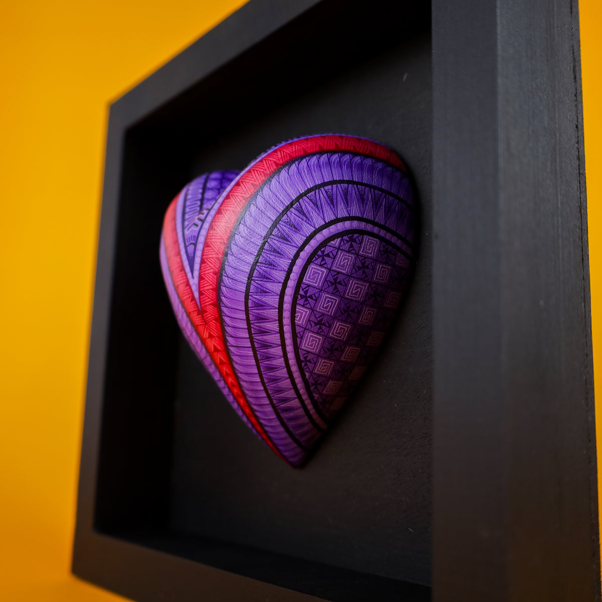 Alebrije Heart | Oaxacan Hand-Painted Copal Wood Carving | Magia Mexica