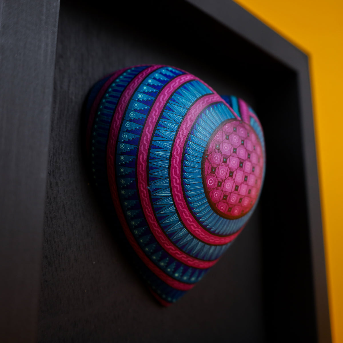 Alebrije Heart | Oaxacan Hand-Painted Copal Wood Carving | Magia Mexica