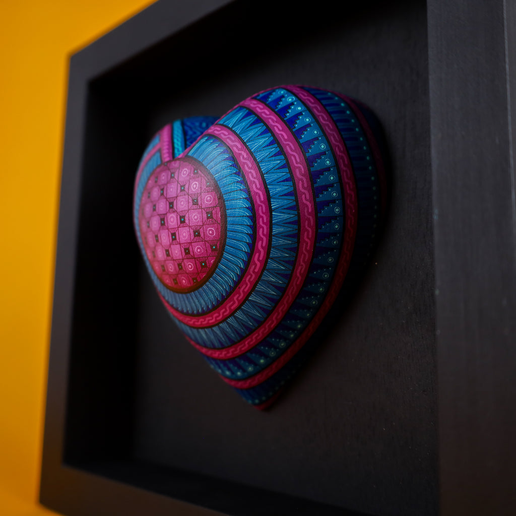 Alebrije Heart | Oaxacan Hand-Painted Copal Wood Carving | Magia Mexica