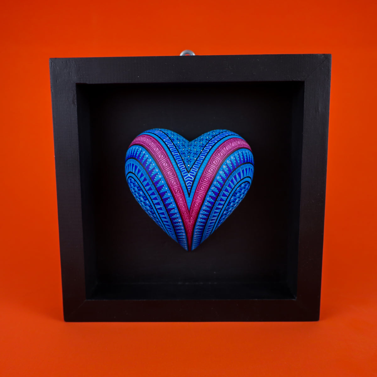 Alebrije Heart | Oaxacan Hand-Painted Copal Wood Carving | Magia Mexica