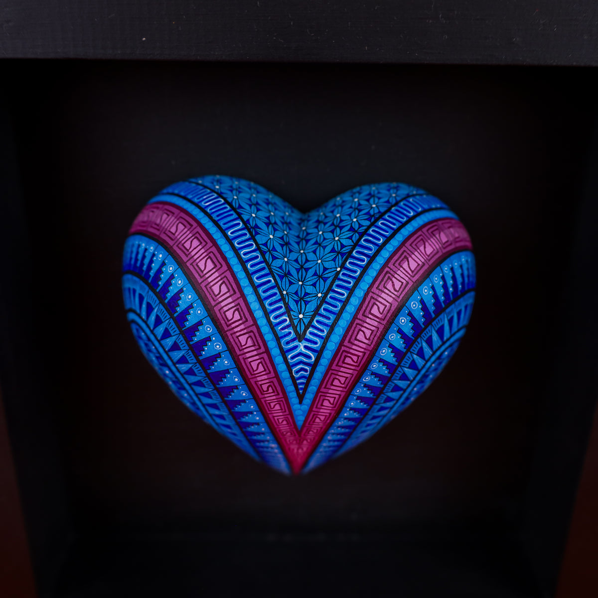 Alebrije Heart | Oaxacan Hand-Painted Copal Wood Carving | Magia Mexica