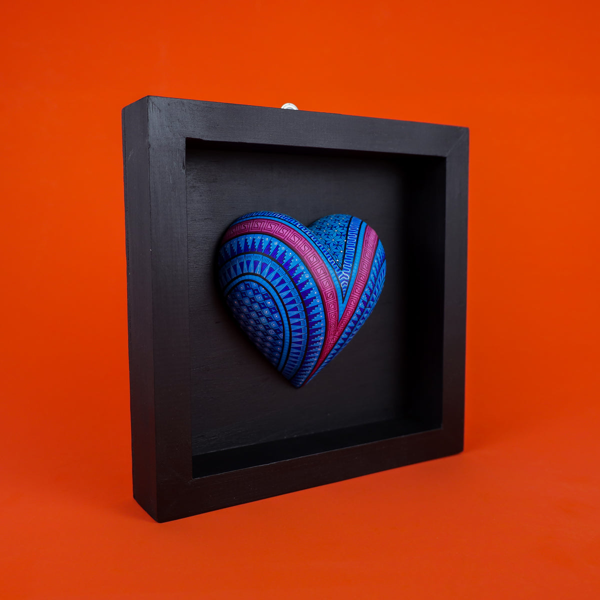 Alebrije Heart | Oaxacan Hand-Painted Copal Wood Carving | Magia Mexica