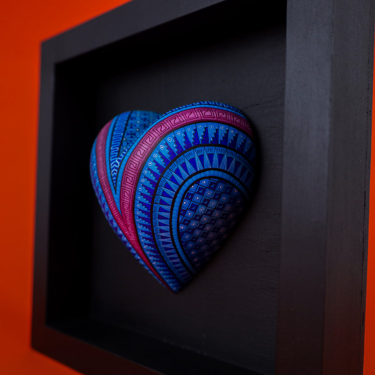 Alebrije Heart | Oaxacan Hand-Painted Copal Wood Carving | Magia Mexica