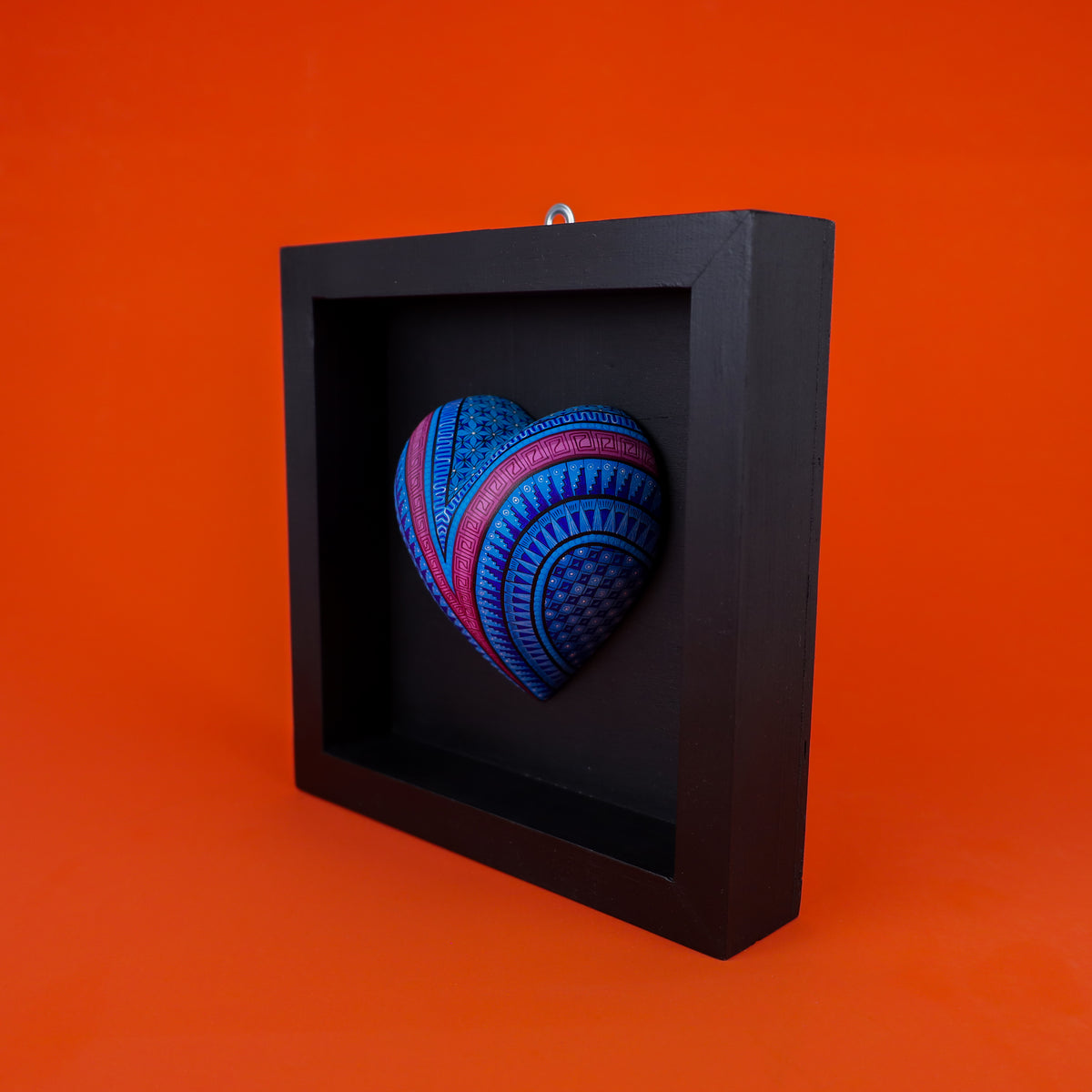Alebrije Heart | Oaxacan Hand-Painted Copal Wood Carving | Magia Mexica
