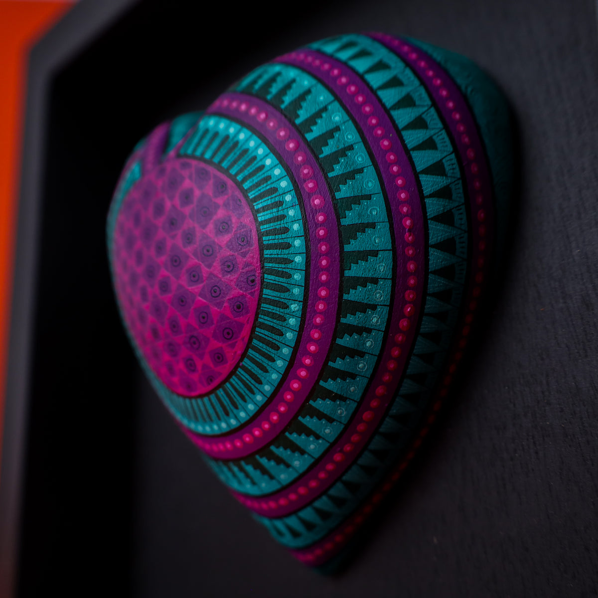 Alebrije Heart | Oaxacan Hand-Painted Copal Wood Carving | Magia Mexica