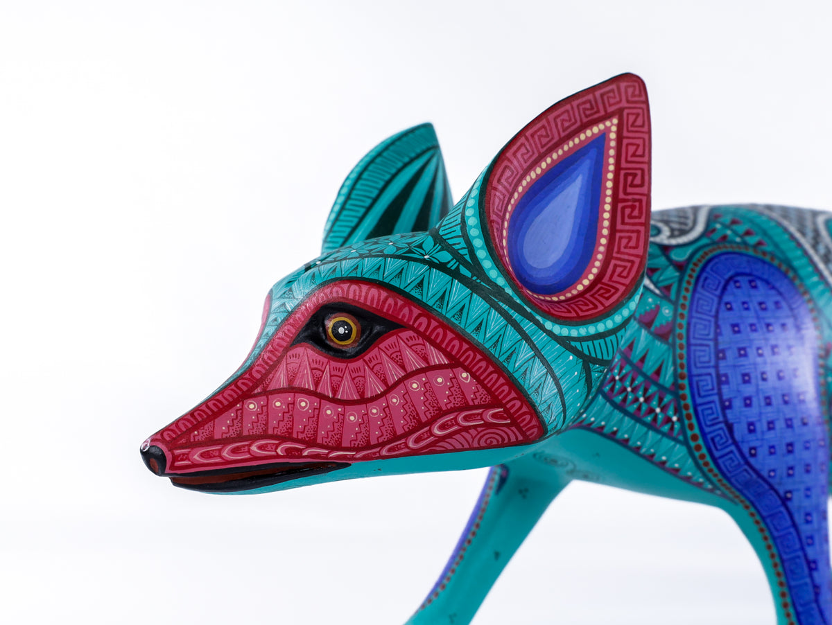Fox Alebrije | Oaxacan Hand-Painted Copal Wood Carving | Magia Mexica