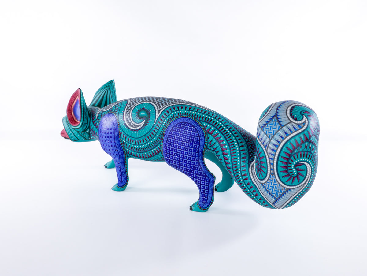 Fox Alebrije | Oaxacan Hand-Painted Copal Wood Carving | Magia Mexica