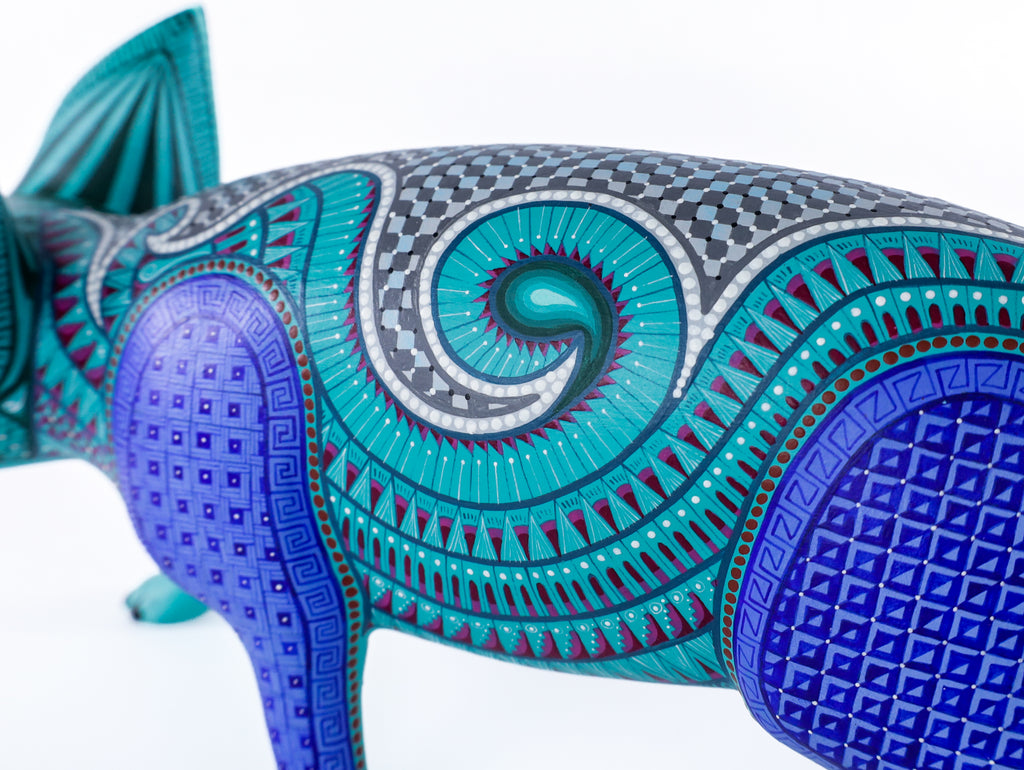 Fox Alebrije | Oaxacan Hand-Painted Copal Wood Carving | Magia Mexica