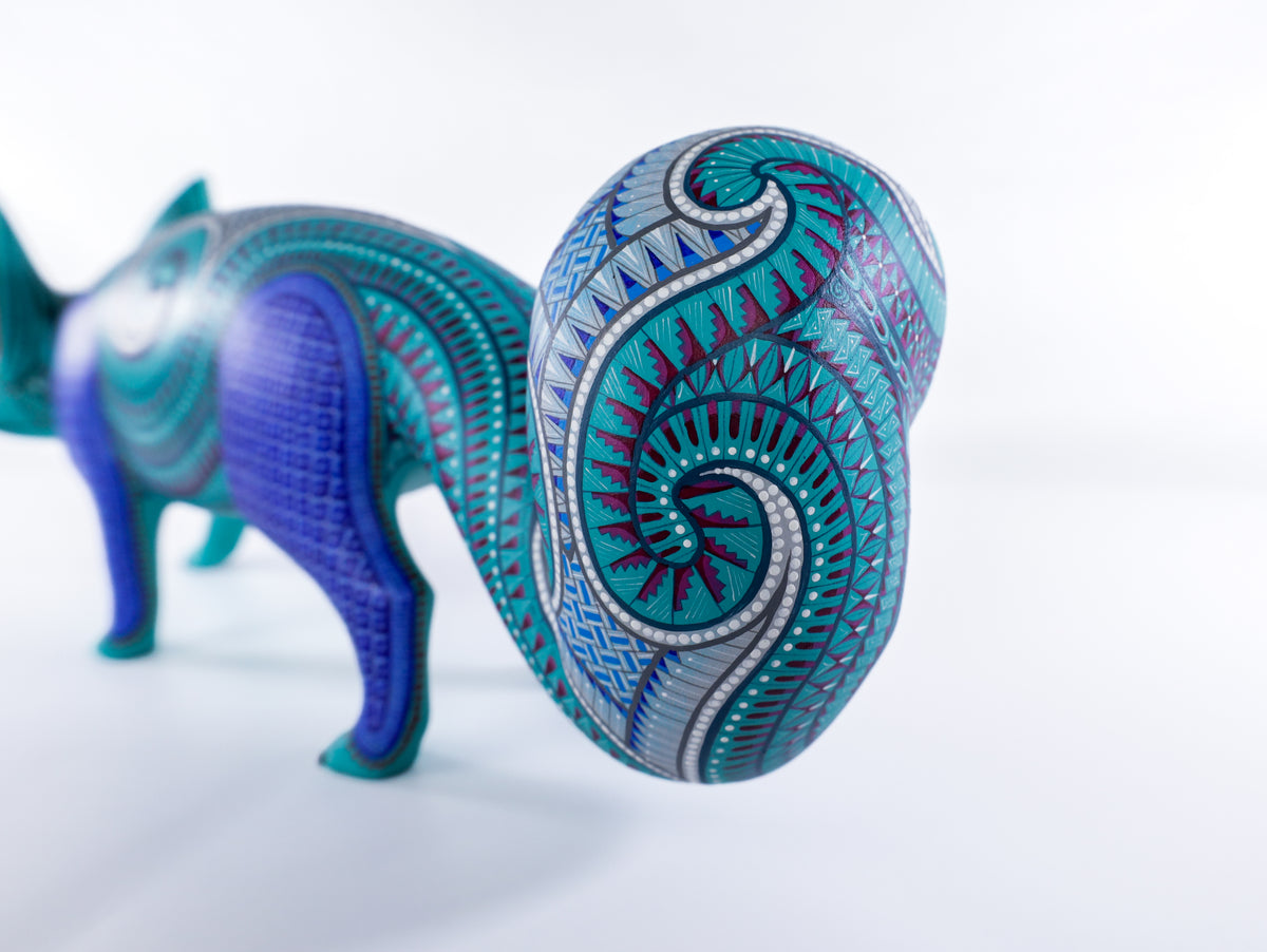 Fox Alebrije | Oaxacan Hand-Painted Copal Wood Carving | Magia Mexica