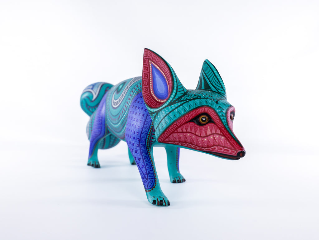 Fox Alebrije | Oaxacan Hand-Painted Copal Wood Carving | Magia Mexica