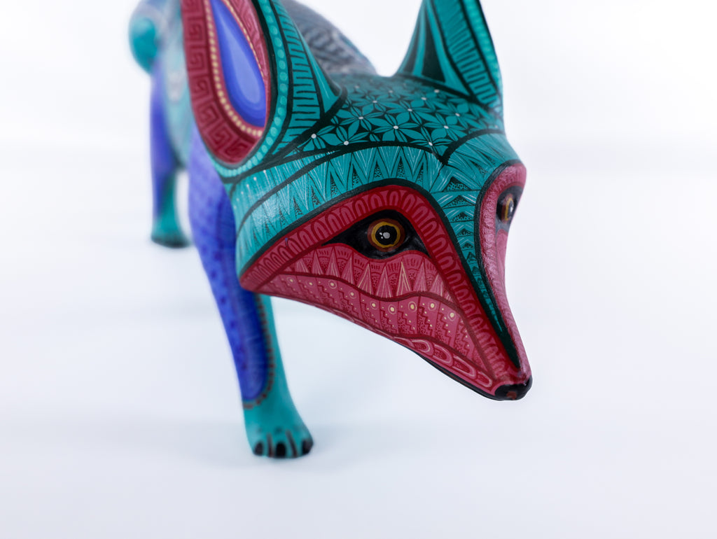 Fox Alebrije | Oaxacan Hand-Painted Copal Wood Carving | Magia Mexica