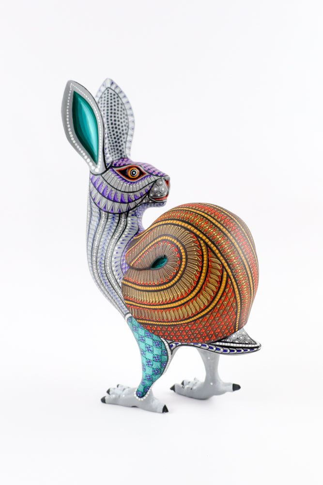 Rabbit Snail Alebrije | Oaxacan Hand-Painted Copal Wood Carving | Magia Mexica
