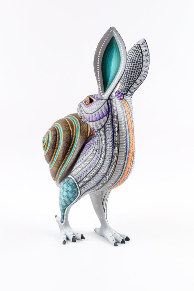 Rabbit Snail Alebrije | Oaxacan Hand-Painted Copal Wood Carving | Magia Mexica