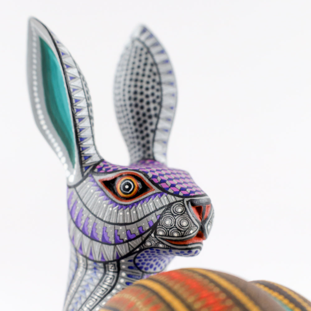Rabbit Snail Alebrije | Oaxacan Hand-Painted Copal Wood Carving | Magia Mexica