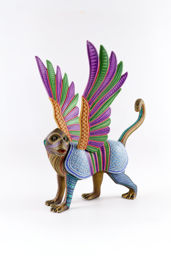 Oaxacan Monkey Alebrije | Hand-Painted Wood Carving | Magia Mexica