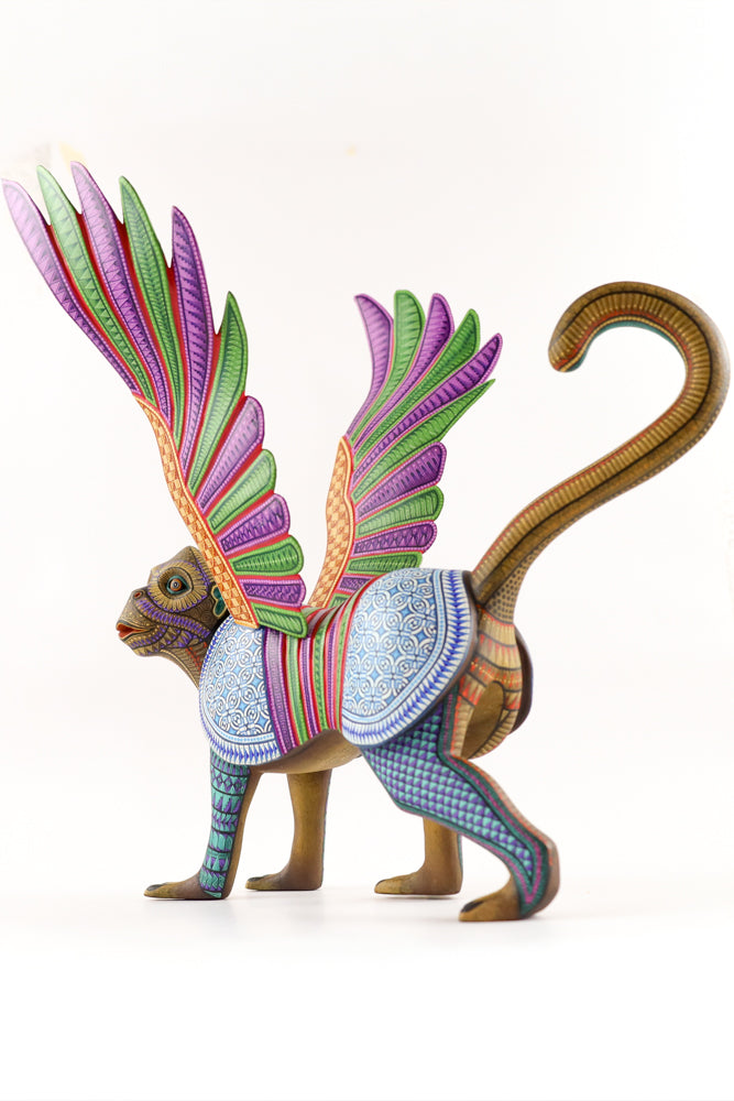 Oaxacan Monkey Alebrije | Hand-Painted Wood Carving | Magia Mexica