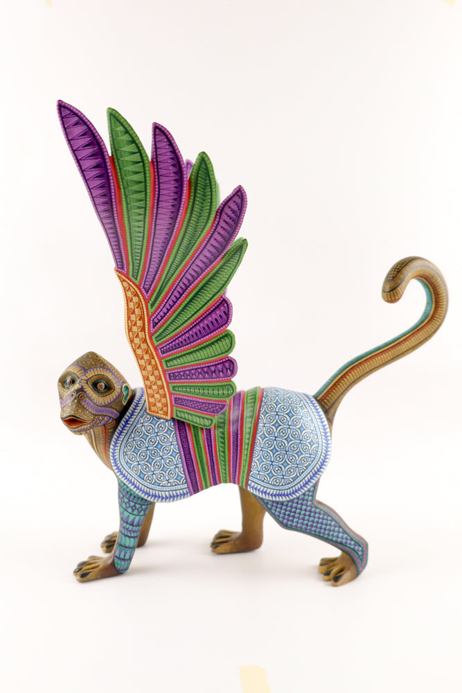 Oaxacan Monkey Alebrije | Hand-Painted Wood Carving | Magia Mexica