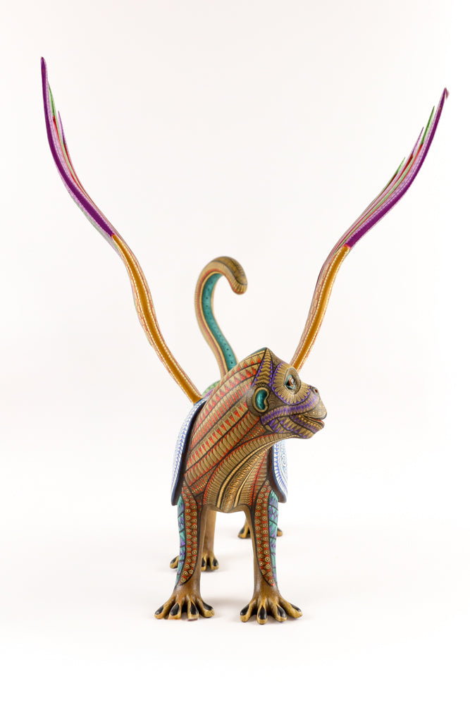 Oaxacan Monkey Alebrije | Hand-Painted Wood Carving | Magia Mexica
