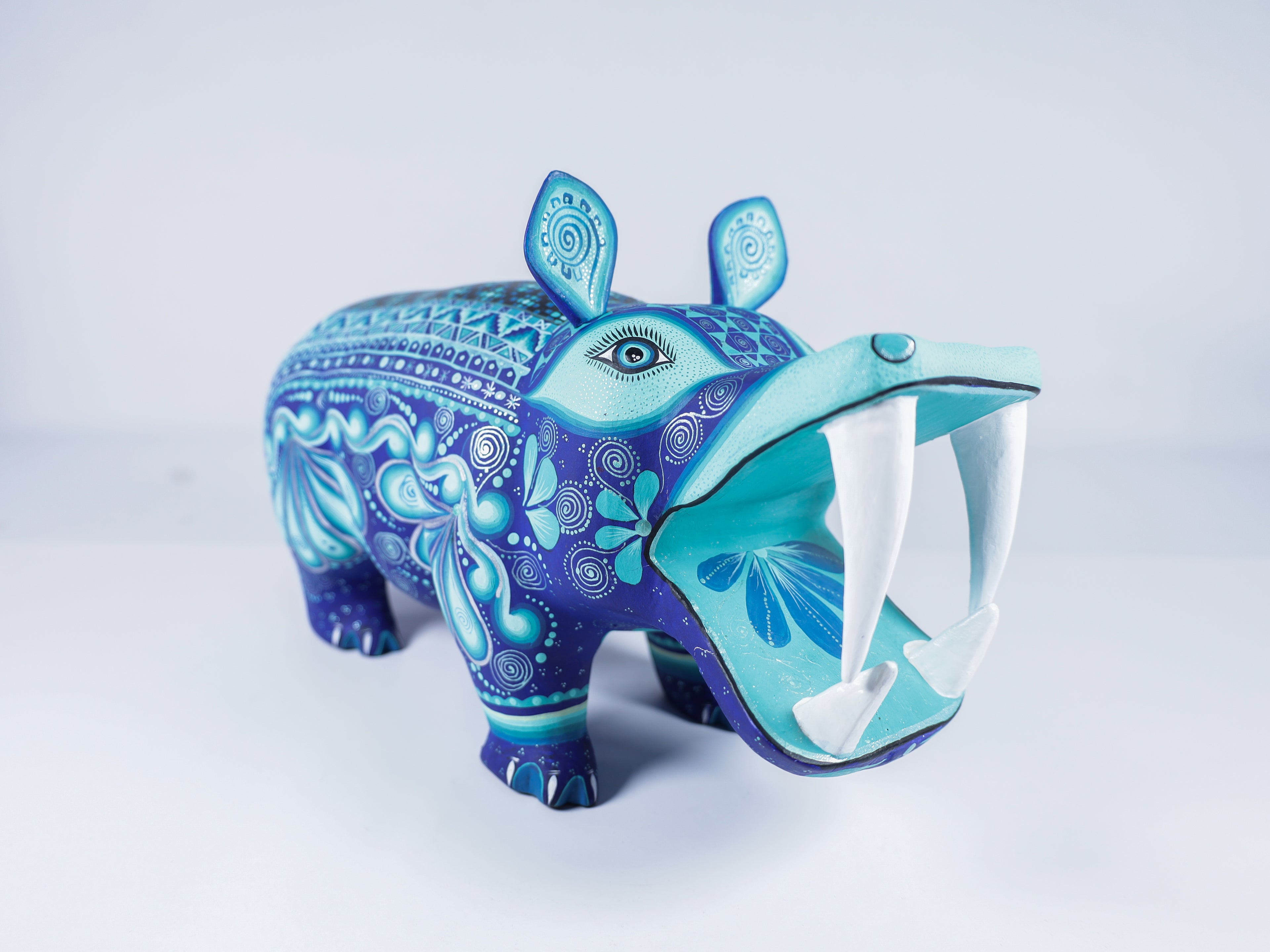 Hippopotamus Alebrije Oaxacan Wood Carving