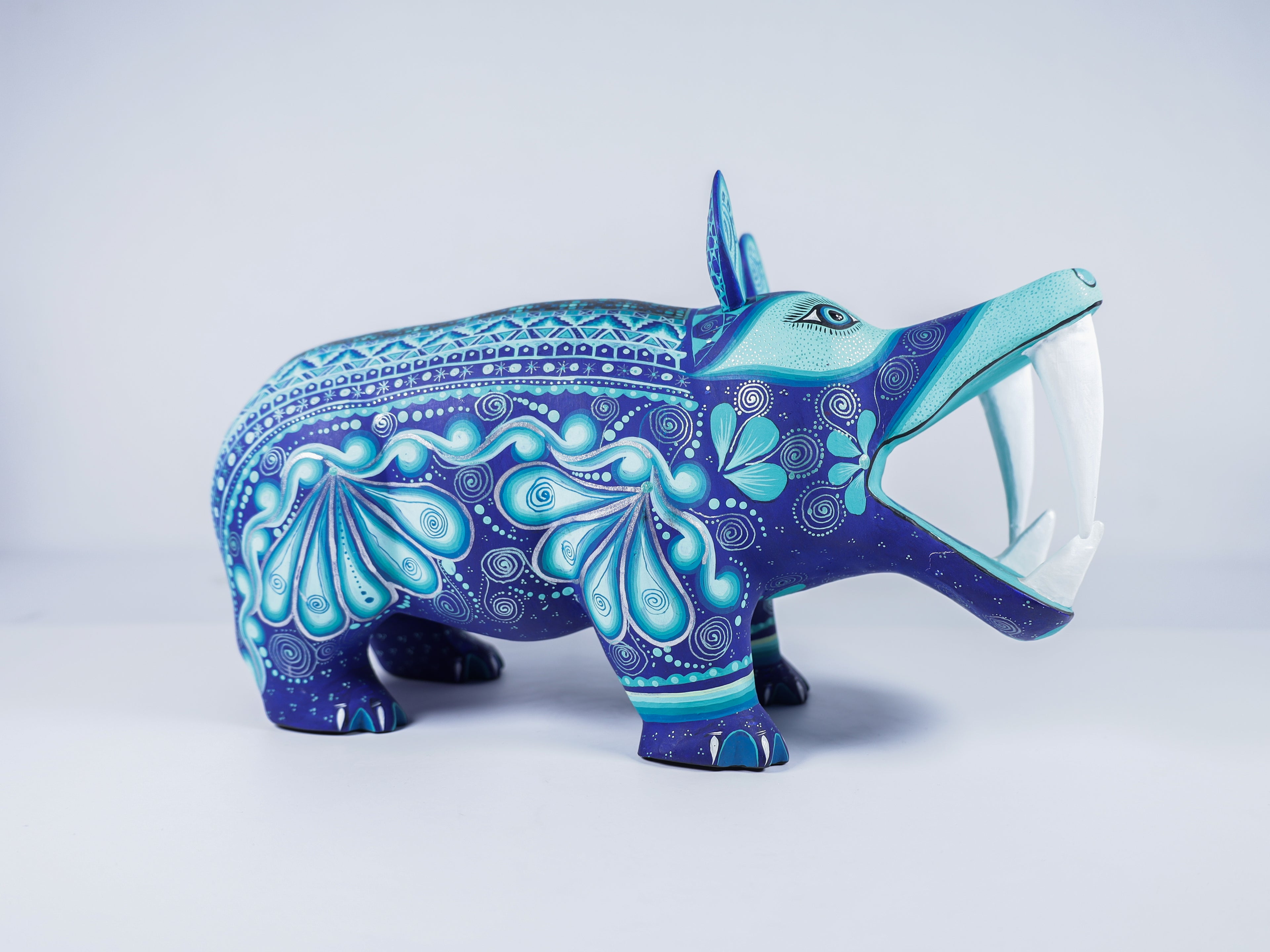 Hippopotamus Alebrije Oaxacan Wood Carving