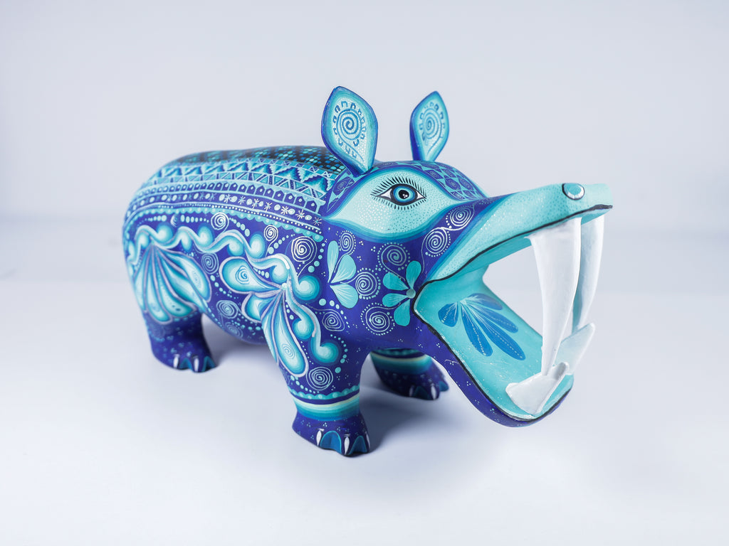 Hippopotamus Alebrije Oaxacan Wood Carving