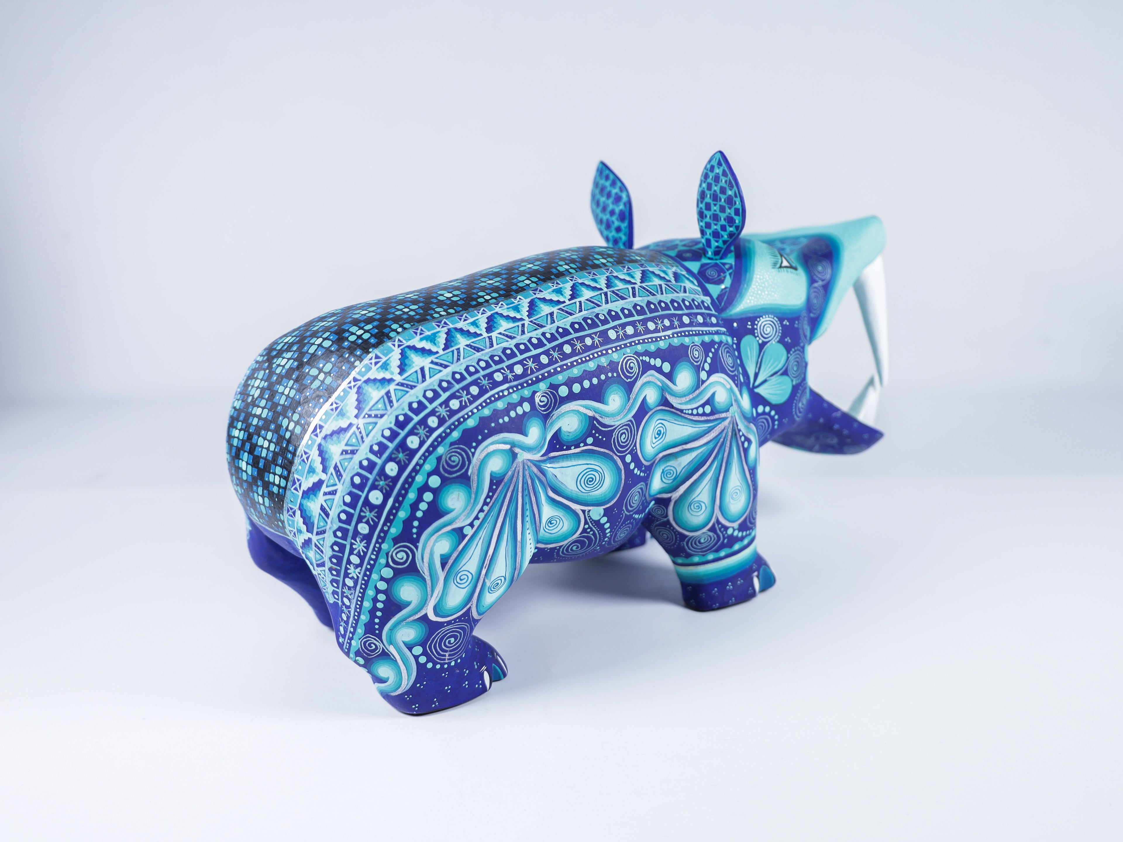 Hippopotamus Alebrije Oaxacan Wood Carving