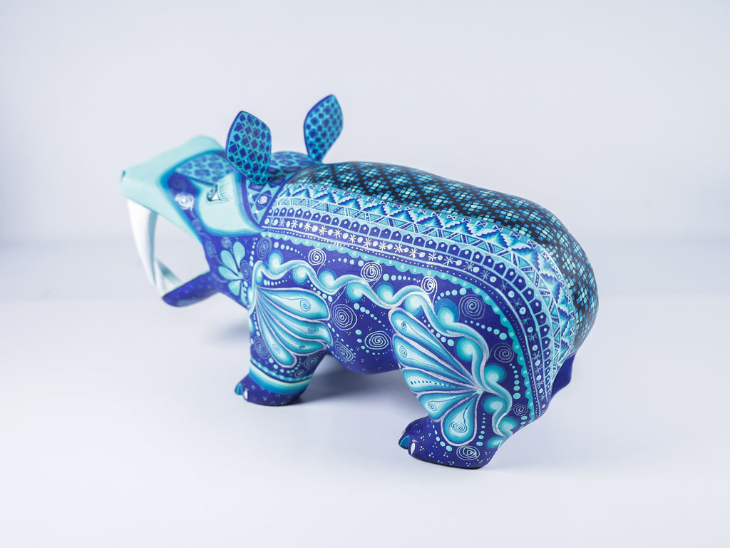 Hippopotamus Alebrije Oaxacan Wood Carving