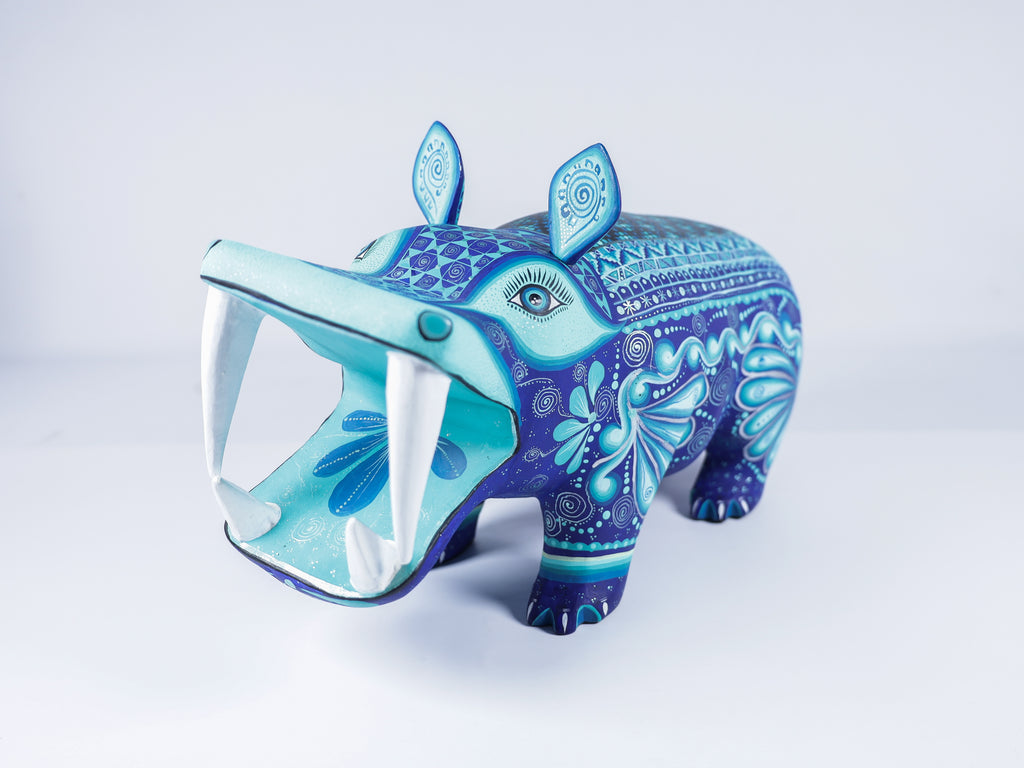 Hippopotamus Alebrije Oaxacan Wood Carving