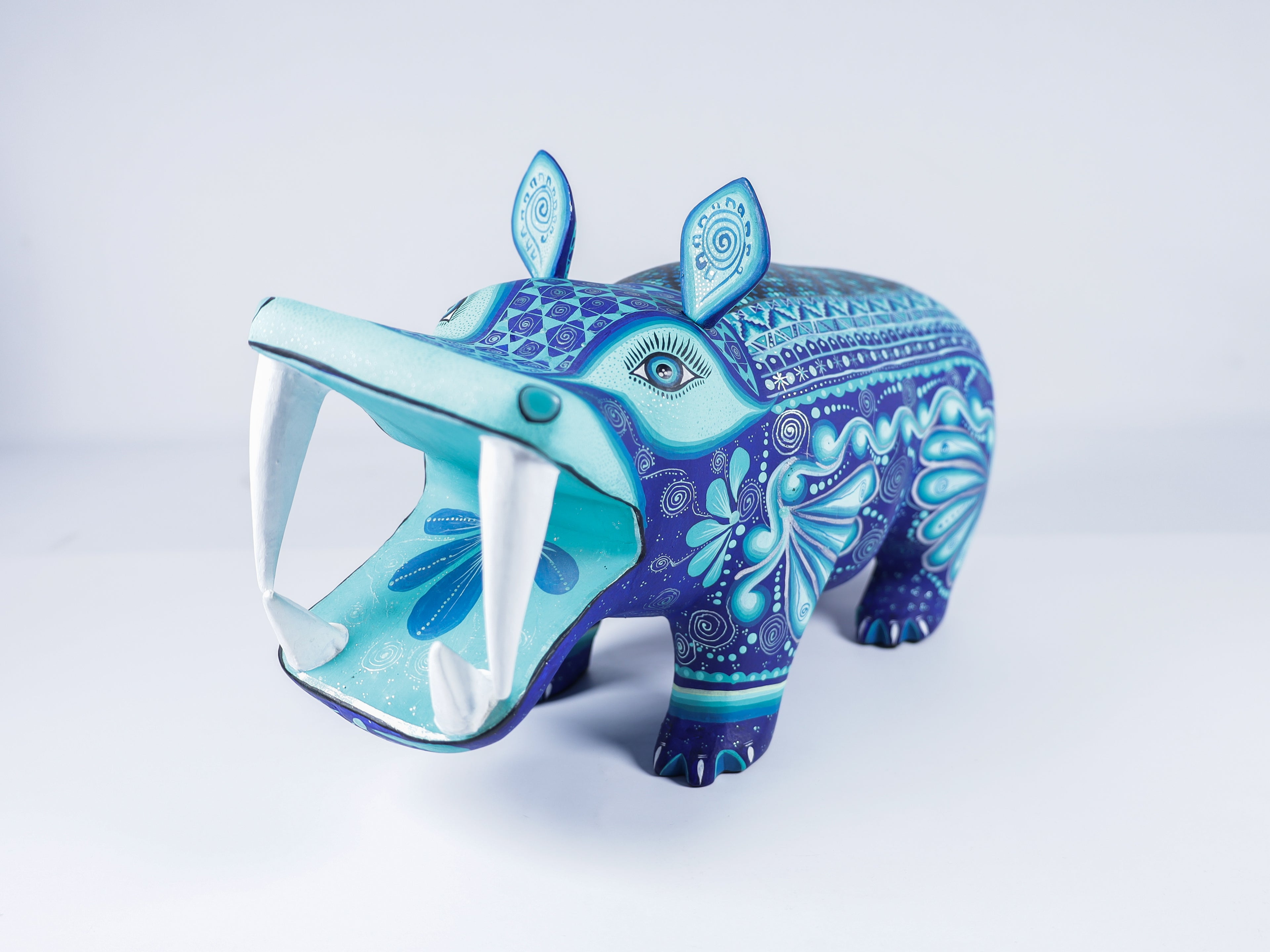 Hippopotamus Alebrije Oaxacan Wood Carving