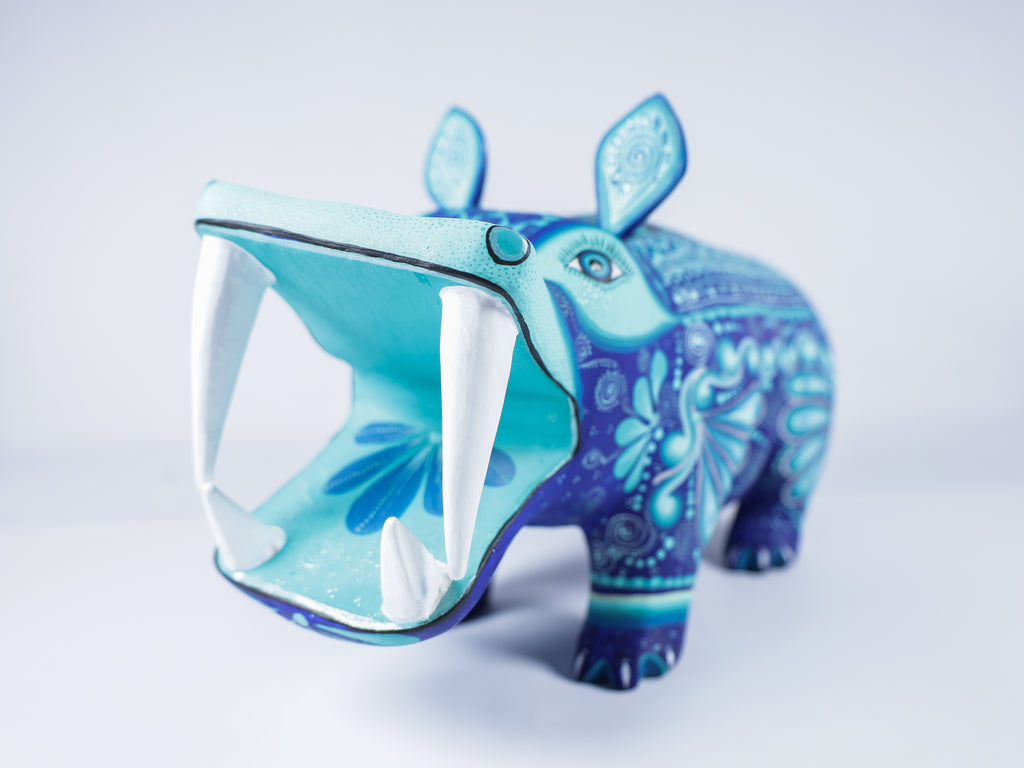 Hippopotamus Alebrije Oaxacan Wood Carving