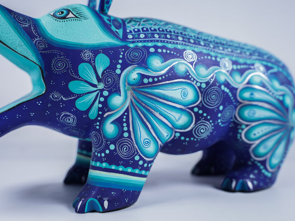 Hippopotamus Alebrije Oaxacan Wood Carving