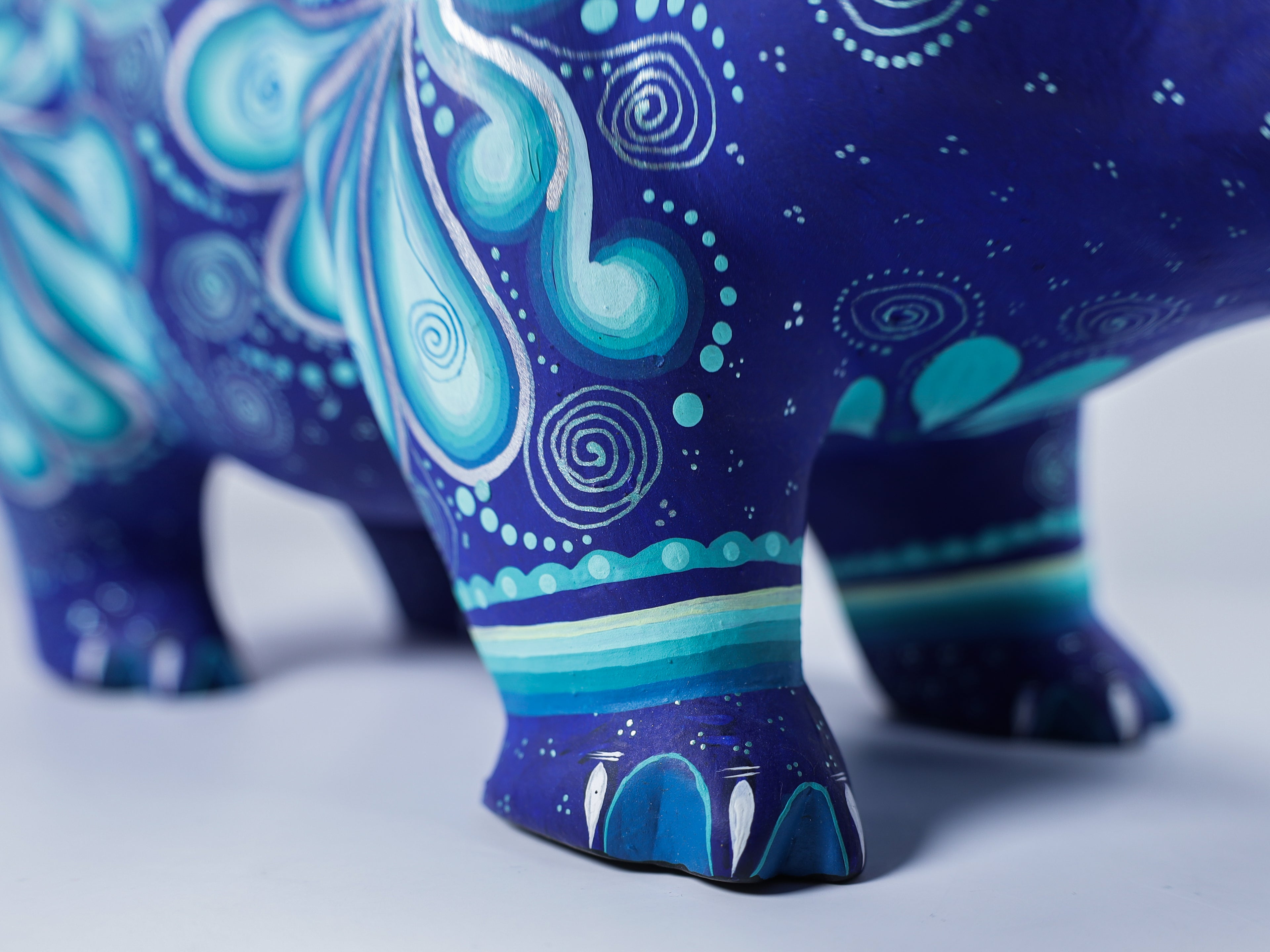 Hippopotamus Alebrije Oaxacan Wood Carving