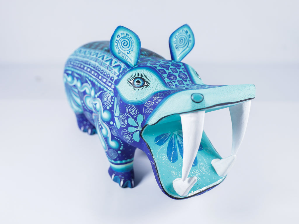 Hippopotamus Alebrije Oaxacan Wood Carving