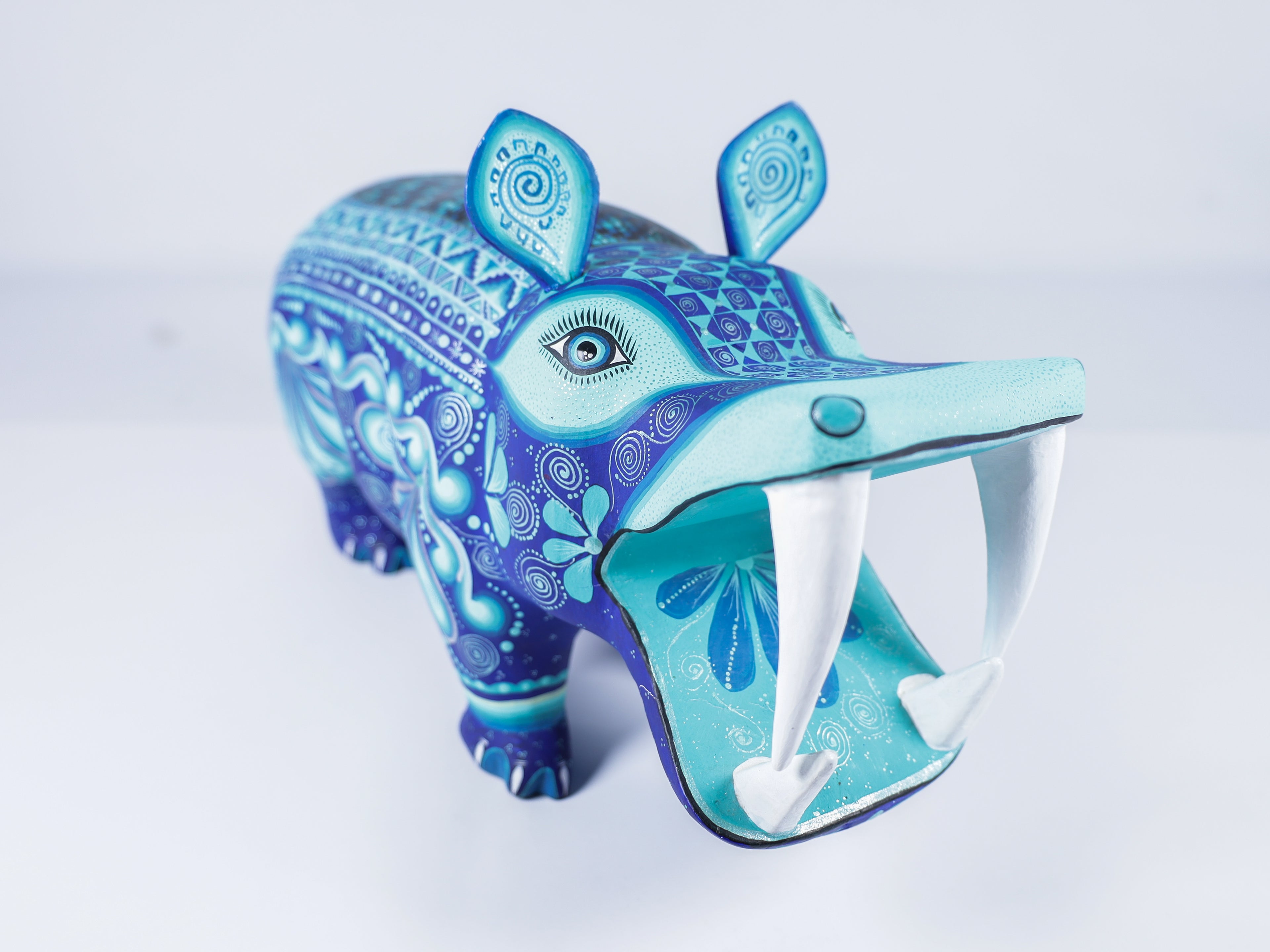 Hippopotamus Alebrije Oaxacan Wood Carving