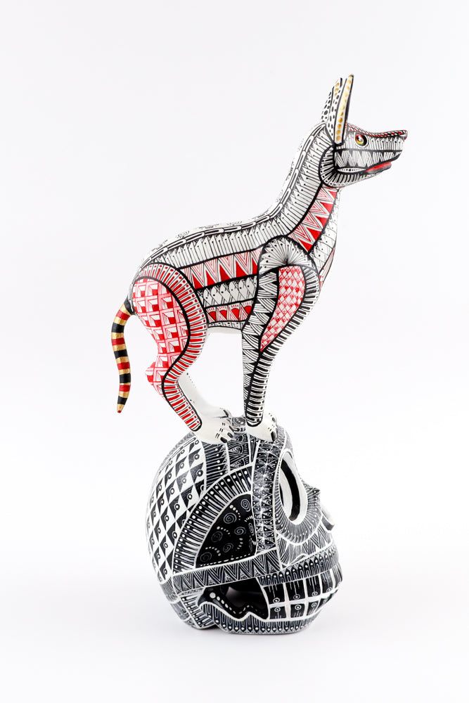 Dia de Muertos Alebrije Xoloitzcuintle Oaxacan Wood Carving