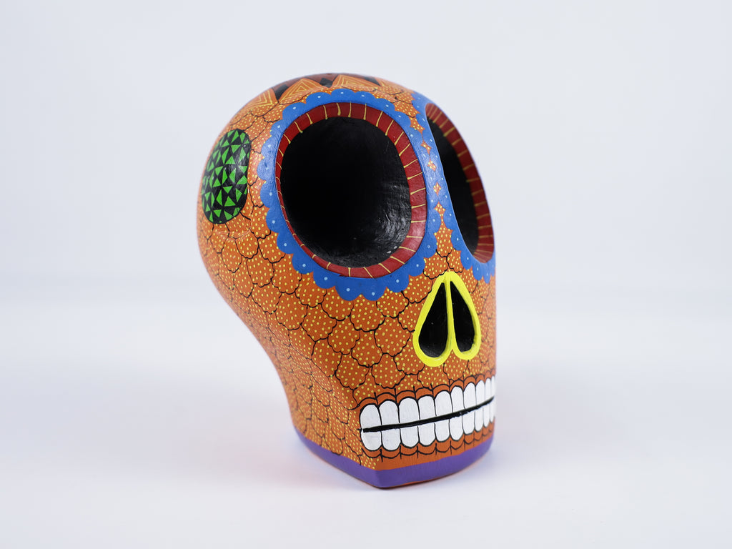 Skull Alebrije Dia de Muertos / Day of the Dead Oaxacan Wood Carving