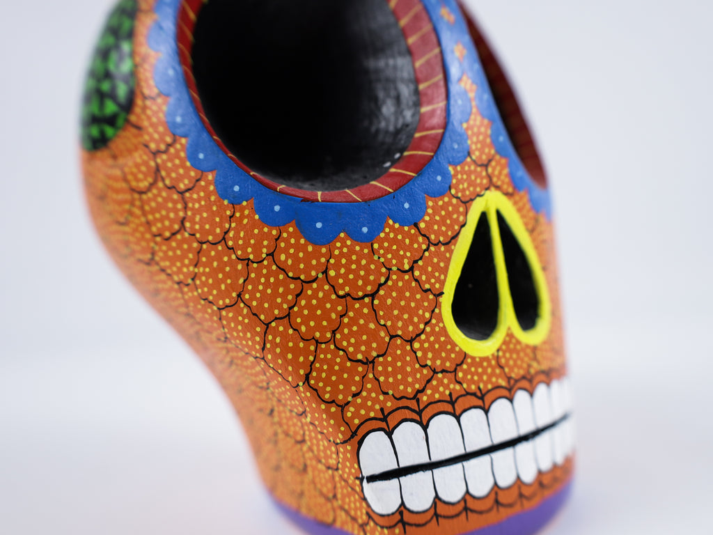 Skull Alebrije Dia de Muertos / Day of the Dead Oaxacan Wood Carving