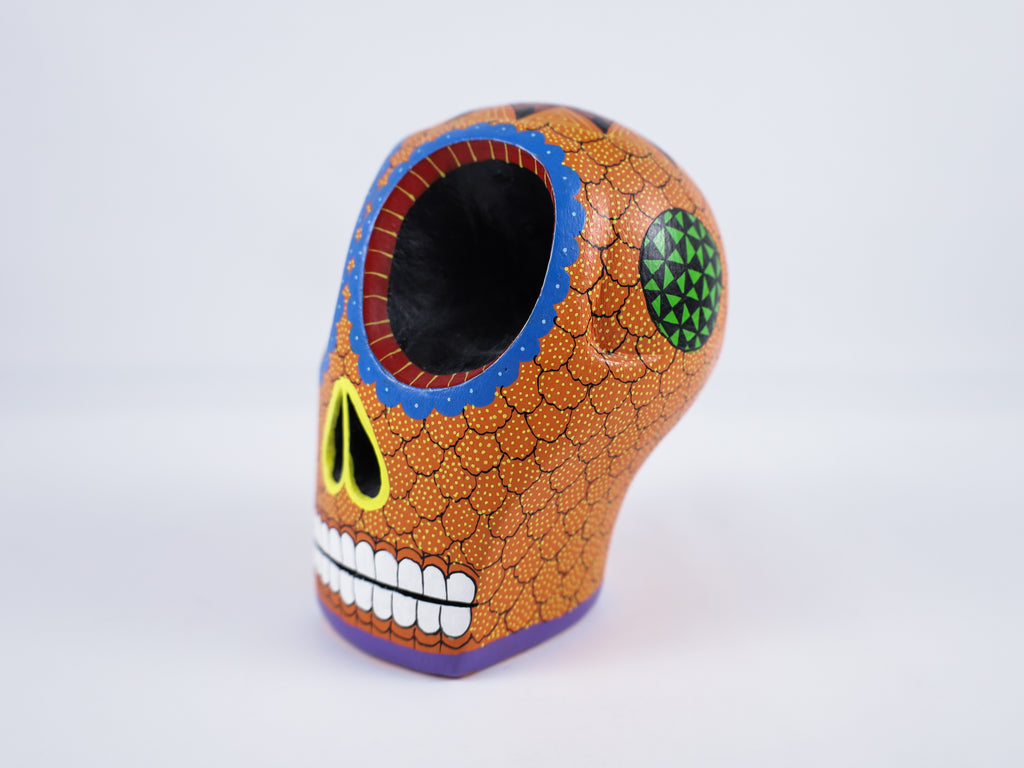 Skull Alebrije Dia de Muertos / Day of the Dead Oaxacan Wood Carving